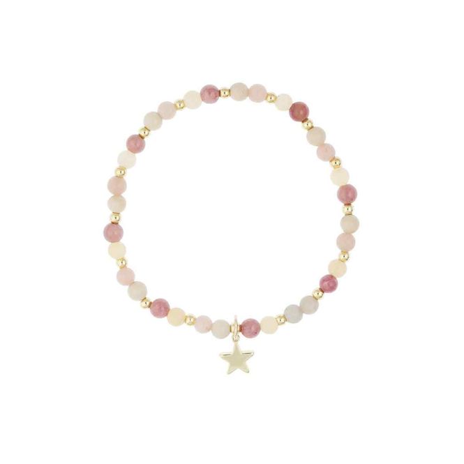 Hovedbilde Stone Bead Bracelet 4 mm W/Gold Beads