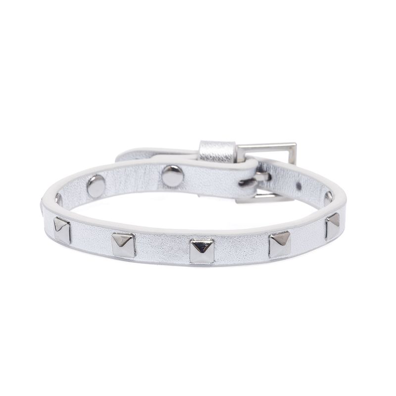 Metallic Leather Stud Bracelet - Mini